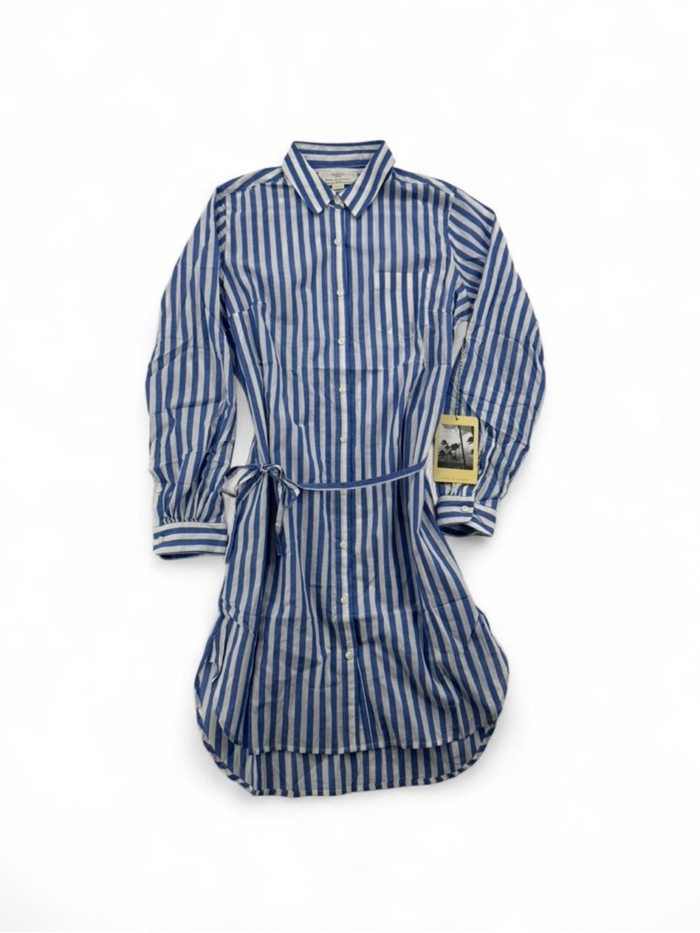 Trovata Birds of Paradis Volpi Lined 100% Cotton Longsleeve Shirt Dress Size M